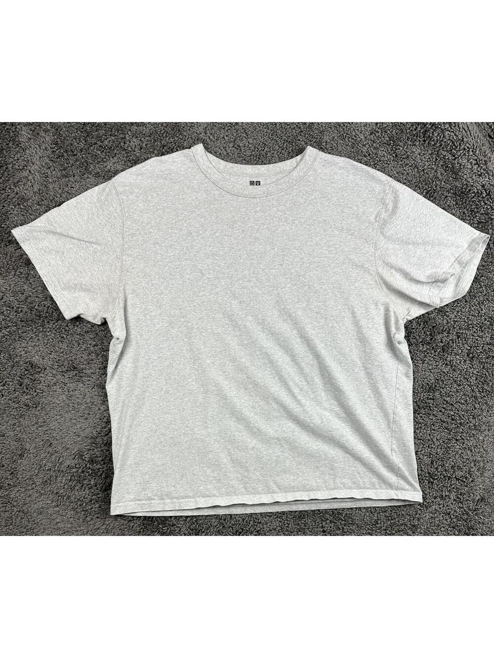Uniqlo U Crew Neck T Shirt Mens Gray Heavyweight 100% Cotton Short Sleeve Sz 3XL